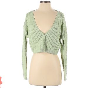 Kendall & Kylie mint green cropped cardigan